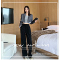 High waist and wide legs suit pants